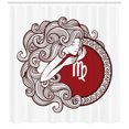thumbnail image 2 of Ambesonne Virgo Shower Curtain, Long Haired Girl Zodiac, 69"Wx84"L, Ruby Brown White, 2 of 2