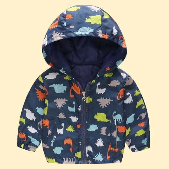 Toddler Kids Windproof Jacket Cute Flowers Pattern Hooded Coat for Boys and Girls Casual Spring Fall Outerwear 2-7 Years, 2026 New Fashion Limited-time Offer