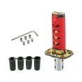 thumbnail image 1 of Kit de pomo de cambio de marchas Unique Bargains, 15 cm con 4 adaptadores para vehículos automáticos y manuales de aleación de aluminio rojo, 1 of 7