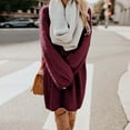 thumbnail image 3 of WTXUE Plus Robes Taille, Robes en Tricot à Manches Longues Évasées à Col Ras du Cou, Robe Chandail Tendance à Manches Robes Chandail Unies Vestidos Mi-Longues pour Femmes Grande Taille, Rouge Taille 3TG(US:12), 3 of 6