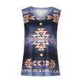 thumbnail image 4 of USSUMA Womens Tops Summer 2022,Western Multi Ethnic Print Tank Tops for Women Geometric Print Sleeveless Tops Shirts Western Multi V Neck Tank Tops Tee, 4 of 8