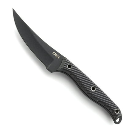 CRKT Clever Girl 2709 Fixed Blade with Black Powder Coated Upswept SK5 Stainless Steel Blade and Black G10 Handle Scales with Gear Compatible Molded Sheath and Molle Compatible Gear