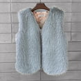thumbnail image 4 of YDFCWXW 2025 Fashion Women Fur Vest Short Sleeveless Jacket Winter Warm Coats Outwear Comfy Soft Waistcoat Grey, S, 4 of 6