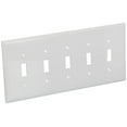 thumbnail image 3 of Cooper Wiring PJ5W 5-Gang Toggle Plate - White, 3 of 3