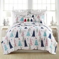 thumbnail image 4 of Levtex Home - White Pine Quilt - Euro Shams (Set of 2) - Christmas Tree - Blue, Red, Green and White - Quilt (26x26in.) - Reversible - Cotton, 4 of 4