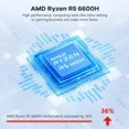 thumbnail image 3 of 15.6" FHD Business-Gaming-Laptop 6-Cores AMD Ryzen 5 6600H(Up to 4.5 GHz) 660M GPU 32GB DDR5 2TB SSD Laptop-Computer with 100W Type-C Backlit Keyboard Fingerprint-Red, 3 of 6