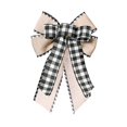 thumbnail image 1 of Christmas Tree Topper - Buffalo Plaid Red Black Burlap Decorative Bow - Rustic Farmhouse  Decorations Home Decor - Handmade, 1 of 7