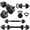 Black-65lbs, variant on Boupower Adjustable Dumbbell Set, 85 Lbs Free Weight Training Combo With Connecting Rod, Push up Stand and Barbell Set For Home Gym Strength Training