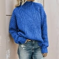 thumbnail image 2 of Women'S Oversized Fall Sweaters Casual Long Sleeve Crewneck Chunky Cable Knit Pullover Tops Winter Clothes Blue XL, 2 of 3