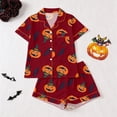 thumbnail image 2 of JAJAHO Kids Halloween Pajamas Set Boys Girls Short Sleeve Pumpkin Pajama Button Down 2 Piece Pjs 3-14Y, 2 of 9