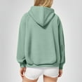 thumbnail image 4 of kpoplk Women's Letter Print Hooded Sweatshirt Drawstring Long Sleeve Drop Shoulder Hoodies(Green,S), 4 of 6
