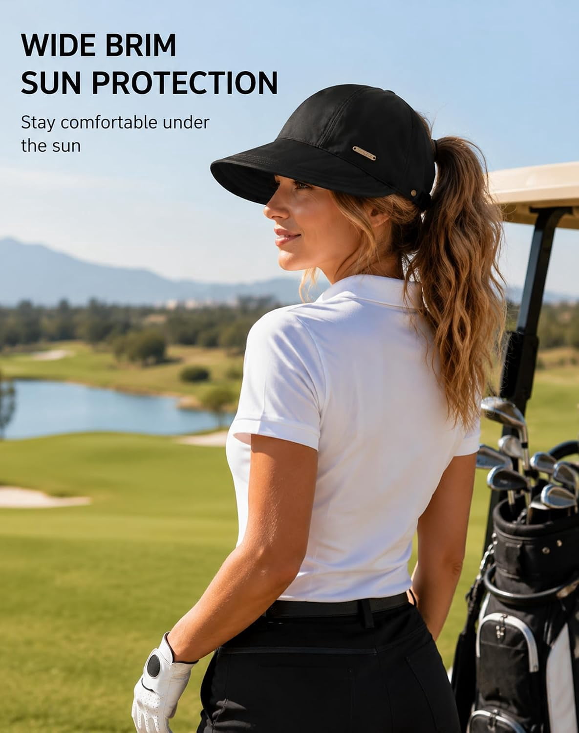 Dodorado Sun Hat, Women's Wide Brim Sun Visor Hat, UPF 50+ Lightweight & Breathable