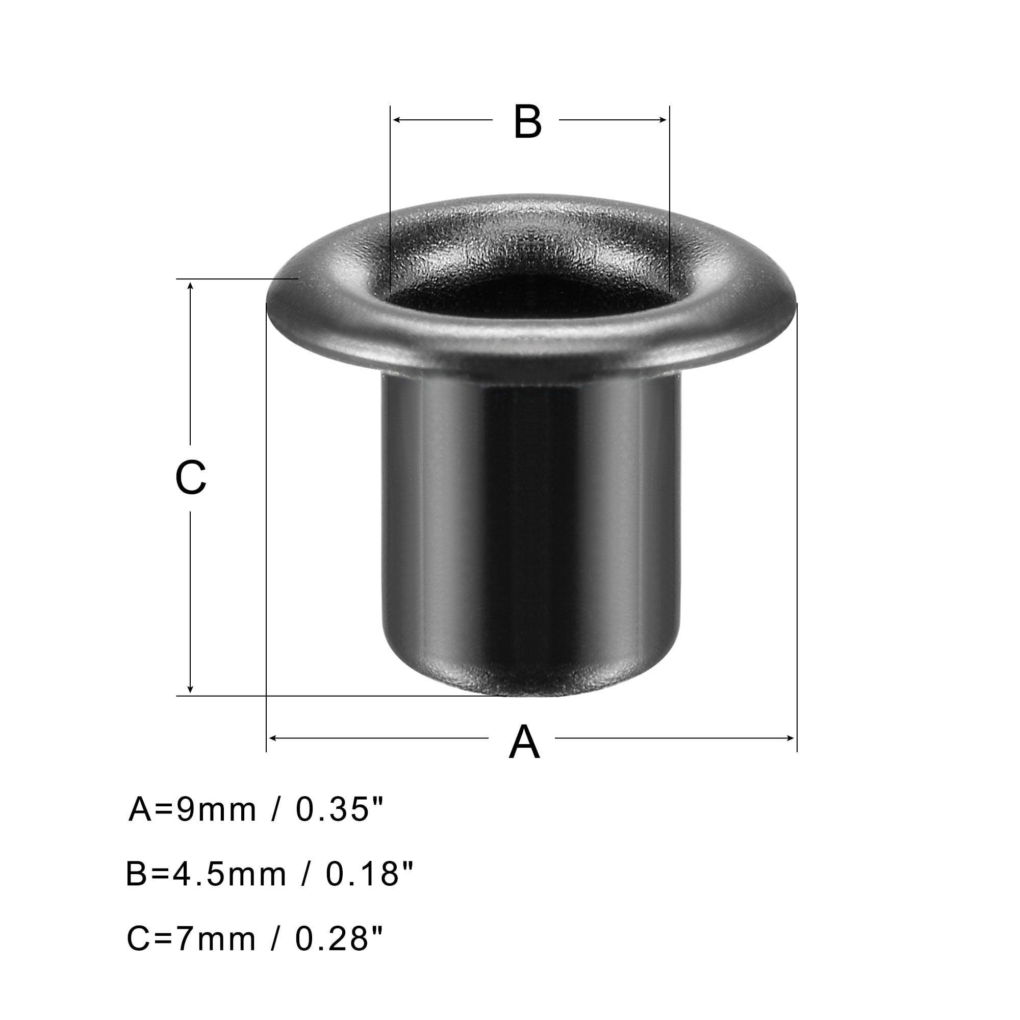 Unique Bargains Grommets Eyelets with Washers Kit, Copper Grommet Chrome Plated Black