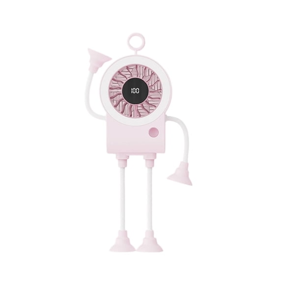 Mini Portable Fan Rechargeable Fan USB Rechargeable Suction Cup Fan Portable Mini Fan With Digital Speed Display Adjustable Wind Quiet Coolings for Outdoor & Working