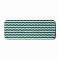 thumbnail image 1 of Chevron Computer Mouse Pad, Zig Zag Symmetric Arrows Striped Pattern in Vibrant Color Artisan Print, Rectangle Non-Slip Rubber Mousepad Large, 31" x 12", Jade Green Grey White, by Ambesonne, 1 of 2