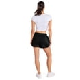 thumbnail image 2 of Popfunk Jeopardy 30 Second Varsity Women's Cap Sleeve Baby Rib Crop Top, White, Large, 2 of 5