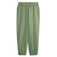 thumbnail image 7 of Domuza Mens Cotton Linen Pants Elastic Waist and Ankle Drawstring Baggy Style Lightweight Breathable Beach Pants Light Green M, 7 of 7