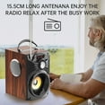 thumbnail image 4 of Bluetooth Speakers Wireless Portable Loud Speaker Subwoorer Blue Tooth LoudSpeakers Line-in Remote Control FM Radio TF U-Disk AUX Player Room Home Party Outdoor/Indoor Loudspeaker (Brown), 4 of 7