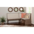 thumbnail image 5 of HomeStock Antique Natural Nook 60 x 16.5 x 20.75 IN - Traditional Style Corner Unit with Raised Grain Natural Wood Finish and Custom Upholstered Seats, 400 lbs Seating Limit, 5 of 7