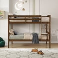 thumbnail image 5 of Linon Elinda Wood Twin over Twin Bunk Bed with Built-In Ladder, Oak, 5 of 15