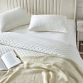 thumbnail image 4 of 3 Pcs Elegant Solid Color Quilt Set with Envelope Pillowcases, Soft and Lightweight, Queen, White, 4 of 9