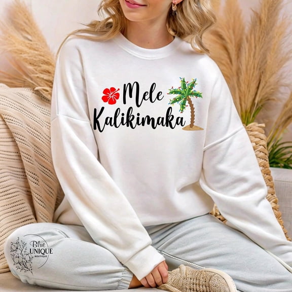 Mele Kalikimaka Hawaiian Tropical Winter Occasion Sweatshirt, Aloha Occasion Shirt, Winter Occasion Family Vacation Sweater, Winter Occasion Occasion Party Tee, Full size S-5XL