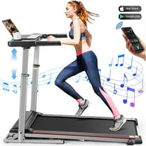 Simpfree Treadmill with Desk — 2.5 HP Folding Treadmill with Incline & App, Bluetooth Speakers, LED Monitor and 64 Preset Programs for Home