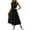 Black, variant on Women's Tied Ruffled Cap Sleeve Midi Dress 95% polyester 5% elastane for a chic silhouette suitable for events