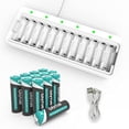 thumbnail image 2 of Baterías AA Recargables DLYFULL con Cargador 12PCS 2800mAh Ni-MH USB&Type C, 2 of 2