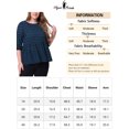thumbnail image 6 of Unique Bargains Women's Plus 3/4 Puff Sleeve Tops Lace Ruffle Peplum Blouses 2X Navy Blue, 6 of 6