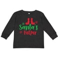thumbnail image 3 of Inktastic Santa's Helper, Elf Shoes, Snowflakes, Christmas Boys or Girls Long Sleeve Toddler T-Shirt, 3 of 5