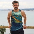 thumbnail image 6 of KLL Surfing Turtle Print Men's Muscle Gym Workout Stringer Tank Tops Bodybuilding Fitness T-Shirts Tank Tops Men-Large, 6 of 7