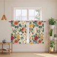 thumbnail image 3 of Vintage Spring Floral Tier Curtains, Watercolor Farmhouse Botanical Light Filtering Kitchen Curtains, 2Pcs Rod Pocket Half Window Treatments Panels for Sink Cafe Cabinet Basement 27.5x45 Inches, 3 of 9