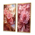 thumbnail image 3 of Designart "Delicate Floral Liquid White Light Pink" Abstract Shapes Framed Wall Art Set Of 2 - Transitional Pink Framed Canvas Set For Living Room Decor, 3 of 6