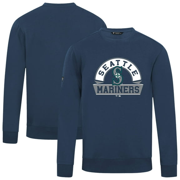 Men's Levelwear  Navy Seattle Mariners Zane Banner Arch Sweatshirt
