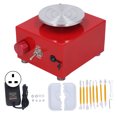 thumbnail image 1 of Mini torno de alfarería para niños con recipiente para agua desmontable Llave hexagonal 2000 RPM Rueda de alfarero de velocidad ajustable eléctrica 100‑240V Enchufe rojo del Reino Unido, 1 of 9