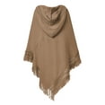 thumbnail image 7 of LELINTA Womens Autumn Winter Poncho Shawl Cloak Tassel Knitted Sweater Batwing Sleeve Coat Outwear Pullover Jumper, One Size, 3 Colors, 7 of 7