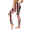 thumbnail image 1 of Gibobby Día de la Independencia para las mujeres estadounidenses 4 de julio Imprimir Leggings Pantalones para yoga Correr Pilates Gimnasio Pantalones de yoga Medias（Azul marino， XXL), 1 of 5