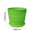 thumbnail image 2 of Colorful Plastic Succulent Flower Pot with Matching Saucer, Drainage Holes, Modern Home Garden Balcony Decor, Perfect for Indoor & Outdoor Use, 2 of 5