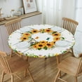 thumbnail image 2 of Sunflower Tablecloth Round Yellow Floral Table Cloth Washable Fitted Tablecloth Reusable Farmhouse Sunflower Table Cover for Home Parties Picnic Party Table Decor (Fit 40”-44” Round Tables), 2 of 8