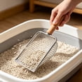 thumbnail image 5 of Long Handle Stainless Steel Cat Litter Scoop, Heavy Duty Solid Slotted Sifting Design, Fast Separation of Clean Litter, Ergonomic Handle Keeps Hands Clean, Smooth Easy to Rinse, for Pet Litter Boxes, 5 of 8