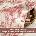 thumbnail image 6 of DriftAway Toile Linen Lined Valance Double Layer Thermal Room Darkening Blackout Window Valance Curtain for Kitchen Bathroom Farmhouse French Country Vintage Printed Pattern Single 52 x 18 Inch Red, 6 of 8