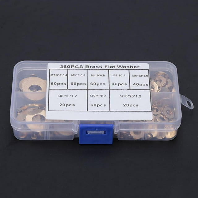 Tbest 8 Sizes Brass Spacer Washers, Brass Washer, Generators Plant For Machinery Automotive