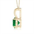 thumbnail image 2 of ANGARA Natural V-Bale Round Emerald Solitaire Pendant in 14K Yellow Gold for Women (Size-6mm) | May Birthstone, Birthday, Anniversary, Jewelry Gift for Women | Natural Emerald Necklace, 2 of 8