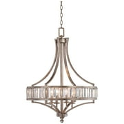 Vienna Full Spectrum Soft Silver Chandelier 24 Wide Crystal Glass 4-Light Fixture for Dining Room House Kitchen Bedroom