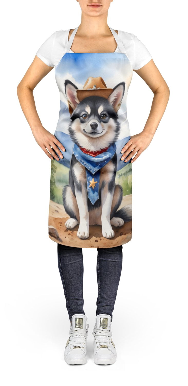 Alaskan Klee Kai Cowboy Welcome Apron 27 in x 30 in
