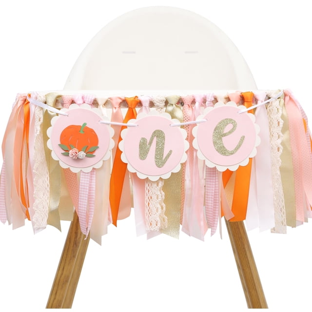Banner para silla alta BASCT Little Pumpkin Fall, primer cumpleaños