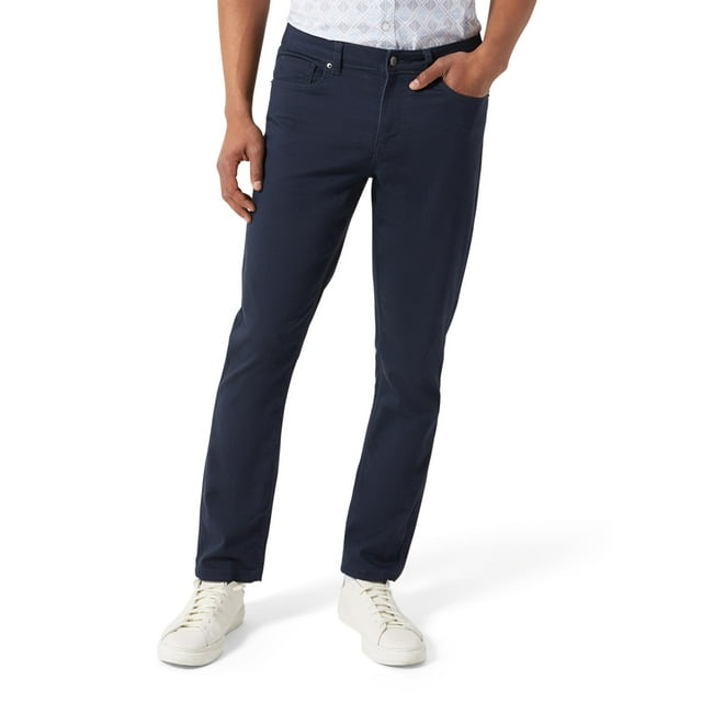 Pantalones DKNY Ultimate Stretch Ajuste Slim Elegantes para Hombre en Azul Marino