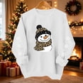 thumbnail image 6 of Women's Snowman Graphic Sweatshirt Crew Neck Long Sleeve Snowflake Sleeve Casual Pullover Top, 6 of 6