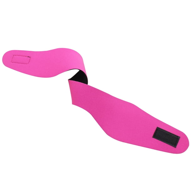 Diadema de natación Neopreno ajustable Yoga Buceo Protección de orejas Banda para el cabello para niños Adultos (Rosa roja L)